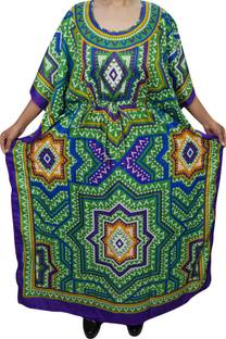Indiatrendzs Embroidered Rayon Women Kaftan