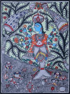 Imithila Madhubani Mithila Painting Of Goddess Durga In Mithila