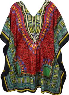Indiatrendzs Casual Kimono Sleeve Printed Women Multicolor Top