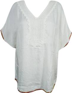 Indiatrendzs Embroidered Rayon Women Kaftan