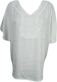 Indiatrendzs Embroidered Rayon Women Kaftan