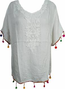 Indiatrendzs Embroidered Rayon Women Kaftan