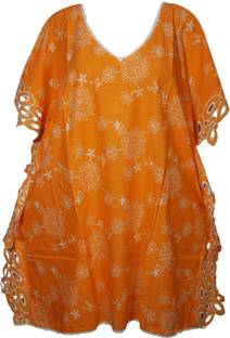 Indiatrendzs Embroidered Rayon Women's Kaftan