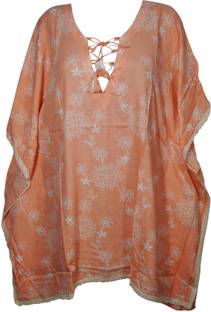 Indiatrendzs Embroidered Rayon Women's Kaftan