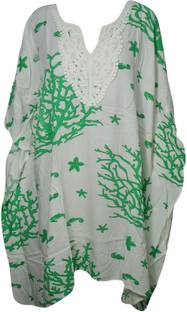 Indiatrendzs Printed Rayon Women's Kaftan