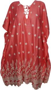 Indiatrendzs Embroidered Rayon Women's Kaftan