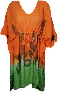 Indiatrendzs Printed Rayon Women's Kaftan