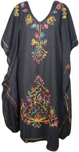 Indiatrendzs Embroidered Rayon Women's Kaftan