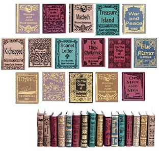 Dollhouse Miniature Set of 10 Epic Poems in Hardcover Books by R.B Foltz /& Co.
