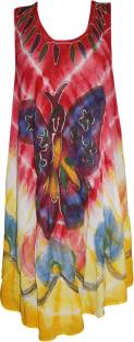 Indiatrendzs Women's A-line Red, Yellow Dress