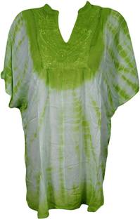 Indiatrendzs Self Design Rayon Women's Kaftan