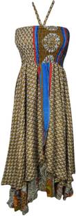 Indiatrendzs Women's A-line Brown Dress