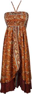 Indiatrendzs Women's A-line Brown Dress
