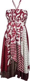 Indiatrendzs Women's A-line Pink Dress