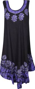 Indiatrendzs Women A-line Black Dress