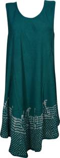 Indiatrendzs Women A-line Blue Dress