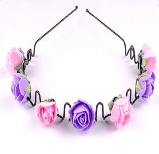 Kamyas Couture Pink Rose Princess Hair Band For Girls Hair Band