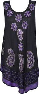 Indiatrendzs Women A-line Black Dress