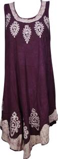 Indiatrendzs Women A-line Purple Dress