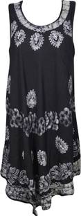 Indiatrendzs Women A-line Black Dress