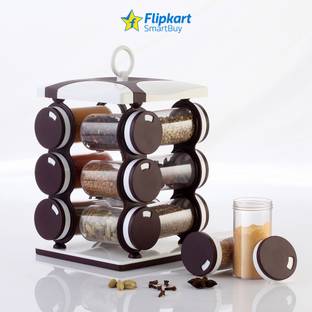 Flipkart SmartBuy Revolving Spice Rack, Masala Box, Spice Box, Masala Rack, Trolley Rack 12 Piece  - 75 ml Plastic Spice Container