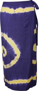 Indiatrendzs Printed Women Wrap Around Purple Skirt