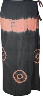 Indiatrendzs Printed Women Wrap Around Black Skirt