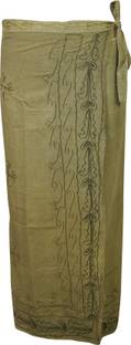 Indiatrendzs Printed Women Wrap Around Green Skirt