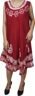 Indiatrendzs Women's A-line Red Dress