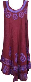 Indiatrendzs Women's A-line Maroon Dress