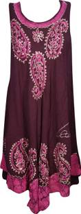 Indiatrendzs Women's A-line Maroon Dress