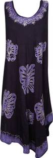 Indiatrendzs Women's A-line Purple Dress