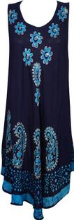 Indiatrendzs Women's A-line Blue Dress