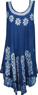 Indiatrendzs Women's A-line Blue Dress