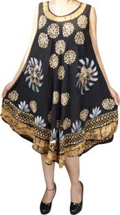 Indiatrendzs Women A-line Black Dress