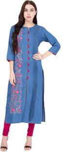 PINKY PARI Casual Embroidered Women's Kurti
