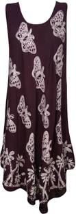Indiatrendzs Women A-line Brown Dress