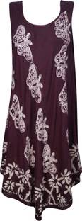Indiatrendzs Women A-line Brown Dress
