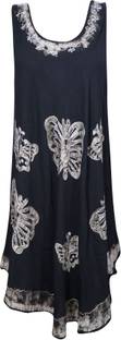 Indiatrendzs Women A-line Black Dress