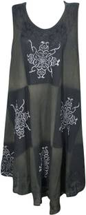 Indiatrendzs Women A-line Black Dress