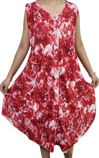 Indiatrendzs Women A-line Red Dress