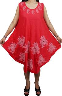 Indiatrendzs Women A-line Red Dress