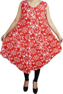 Indiatrendzs Women A-line Red Dress