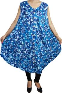 Indiatrendzs Women A-line Blue Dress