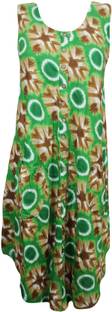 Indiatrendzs Women A-line Green Dress