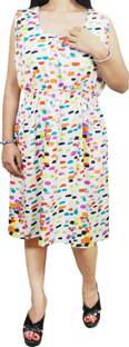 Indiatrendzs Women A-line White Dress