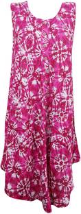Indiatrendzs Women A-line Pink Dress
