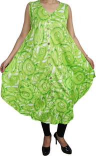 Indiatrendzs Women A-line Light Green Dress