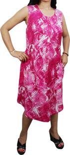 Indiatrendzs Women A-line Pink Dress