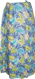 Indiatrendzs Floral Print Women Wrap Around Purple Skirt